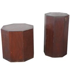 Octagon Wood Pedestal Tables