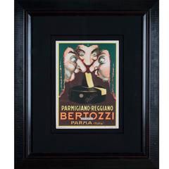 Italian Art Deco "Carton" Poster for Parmesan Cheese by Mauzan, circa 1930