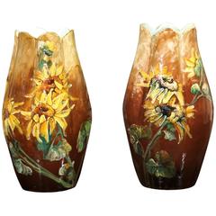 Pair of 20th Century French Faience Vases