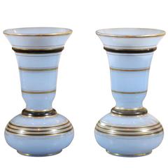 Pair of Louis Philippe Opaline Vases