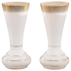 Pair of 19th Century Napoleon III Opaline Vases
