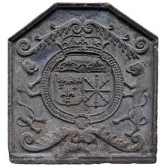 18th Century Period Fireback with France and Navarre Coat of Arms