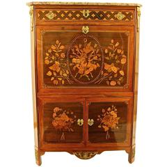 Transition Period Gilt-Bronze and Marquetry Secretaire, Signed G.Dester