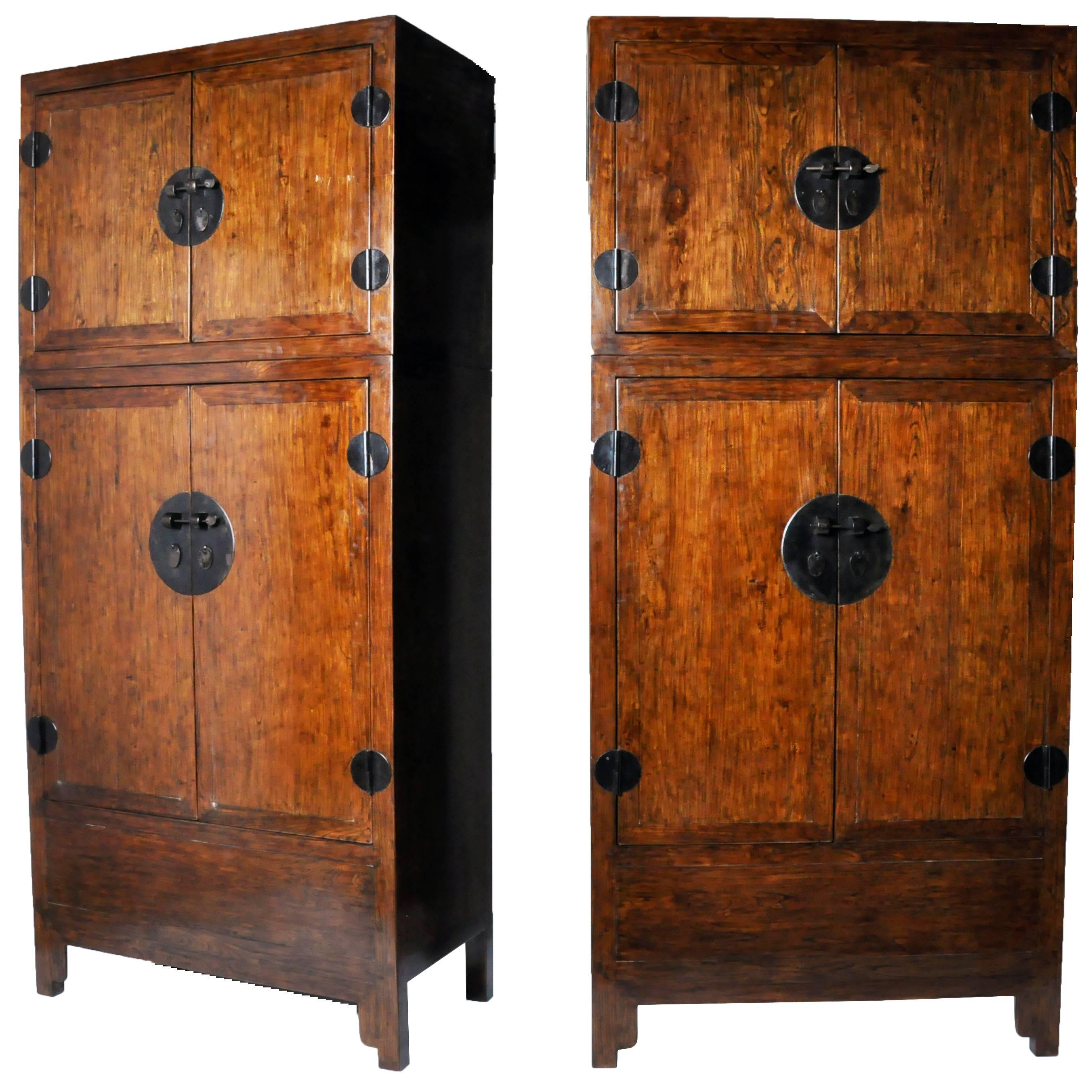 Pair of Chinese Compound Wardrobes