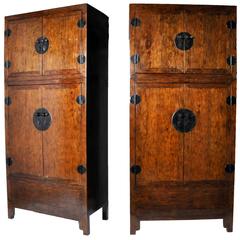 Pair of Chinese Compound Wardrobes