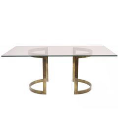 Milo Baughman Bronze and Glass Dining Table