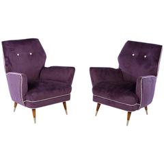 Pair of Italian Mid Century Modern Club Chairs, circa 1960 12