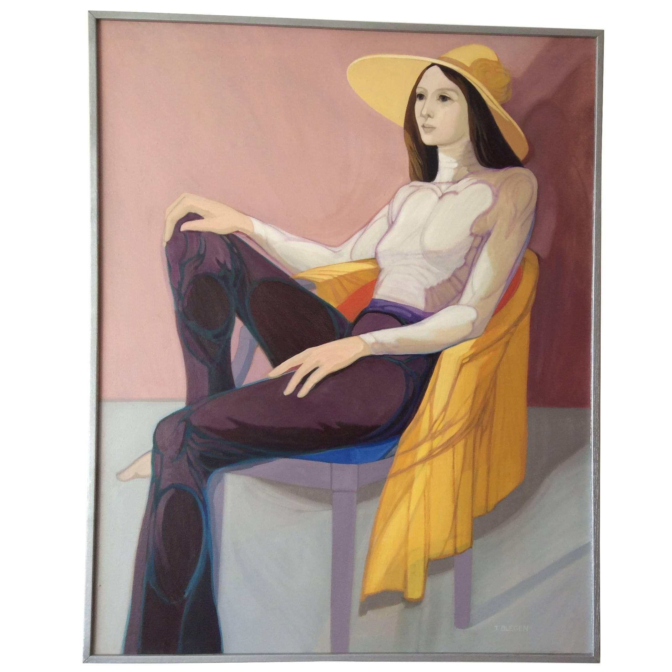 Joyce Blegen oil painting of woman For Sale