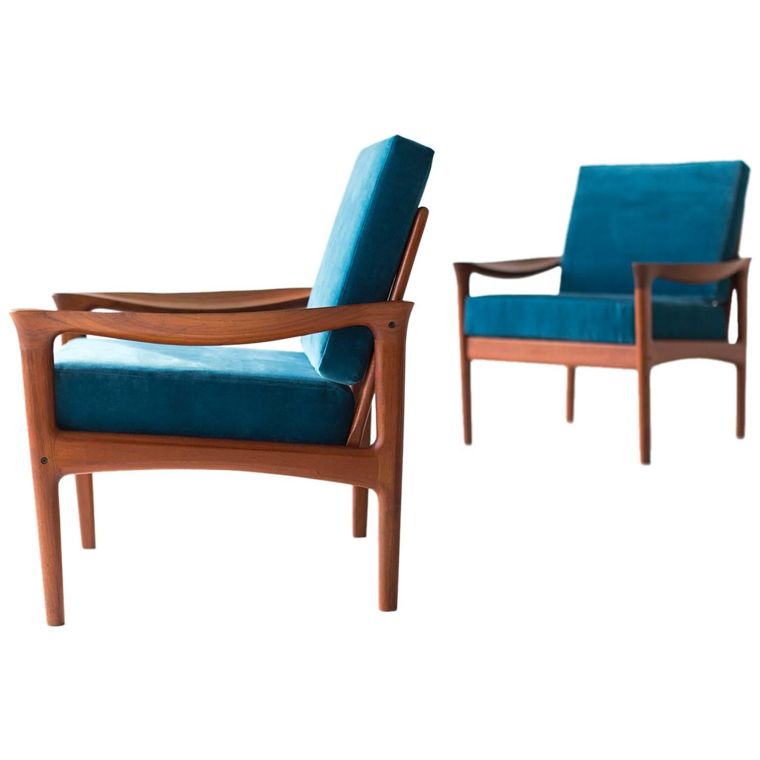 Danish Teak Lounge Chairs by Glostrup Mobelfabrik