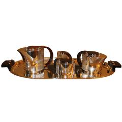 Puiforcat Elegant Silver-plate Art Deco Tea & Coffee Service "Etchea" 9
