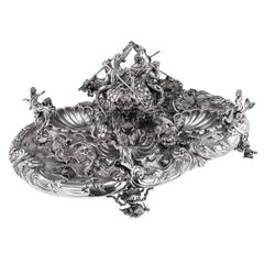 Vintage Massive Italian Solid Silver Fountain Centerpiece, Milan, circa 1950