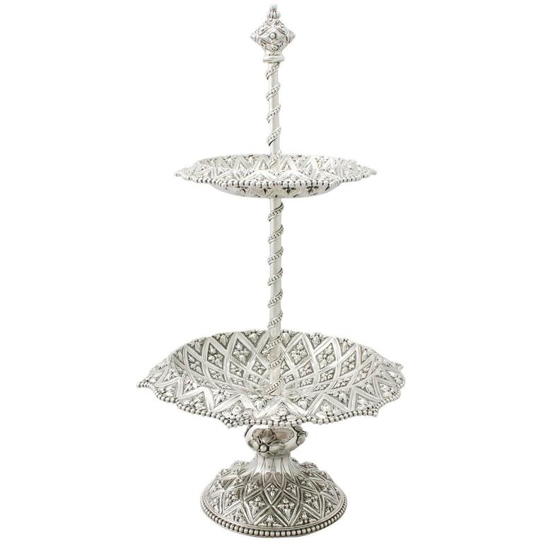 Sterling Silver Cake Stand Or Centerpiece By Robert Hennell Iii Sterling Silver Cake Stand Or Centerpiece By Robert Hennell Iii Victorian For