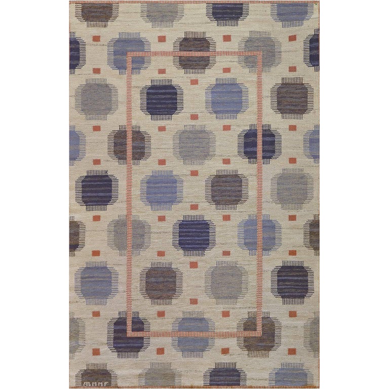 Signed Mid-20th Century Marta Maas-fjetterström Wool Rug For Sale