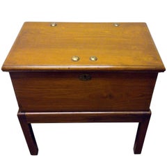 Antique 19th century British Colonial Lap Desk on Teak Stand