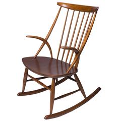 Scandinavian Modern Rocking Chair by Illum Wikkelso