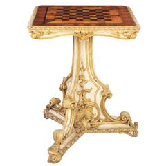 Parcel Gilt and Cream Painted Specimen Table Parcel Gilt and Cream Painted Specimen Table