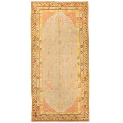 Antique Hand Knotted Wool Gray Gallery Size Khotan Rug
