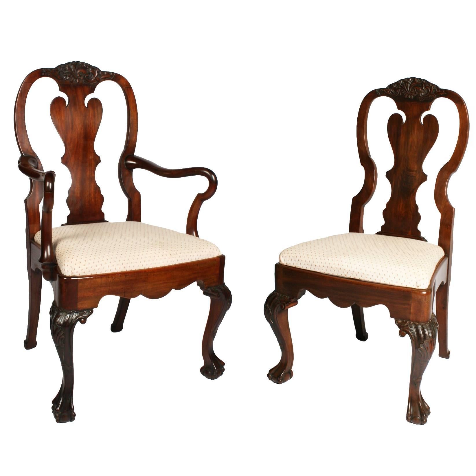Set of Six and Two Dining Chairs by Waring & Gillow For Sale