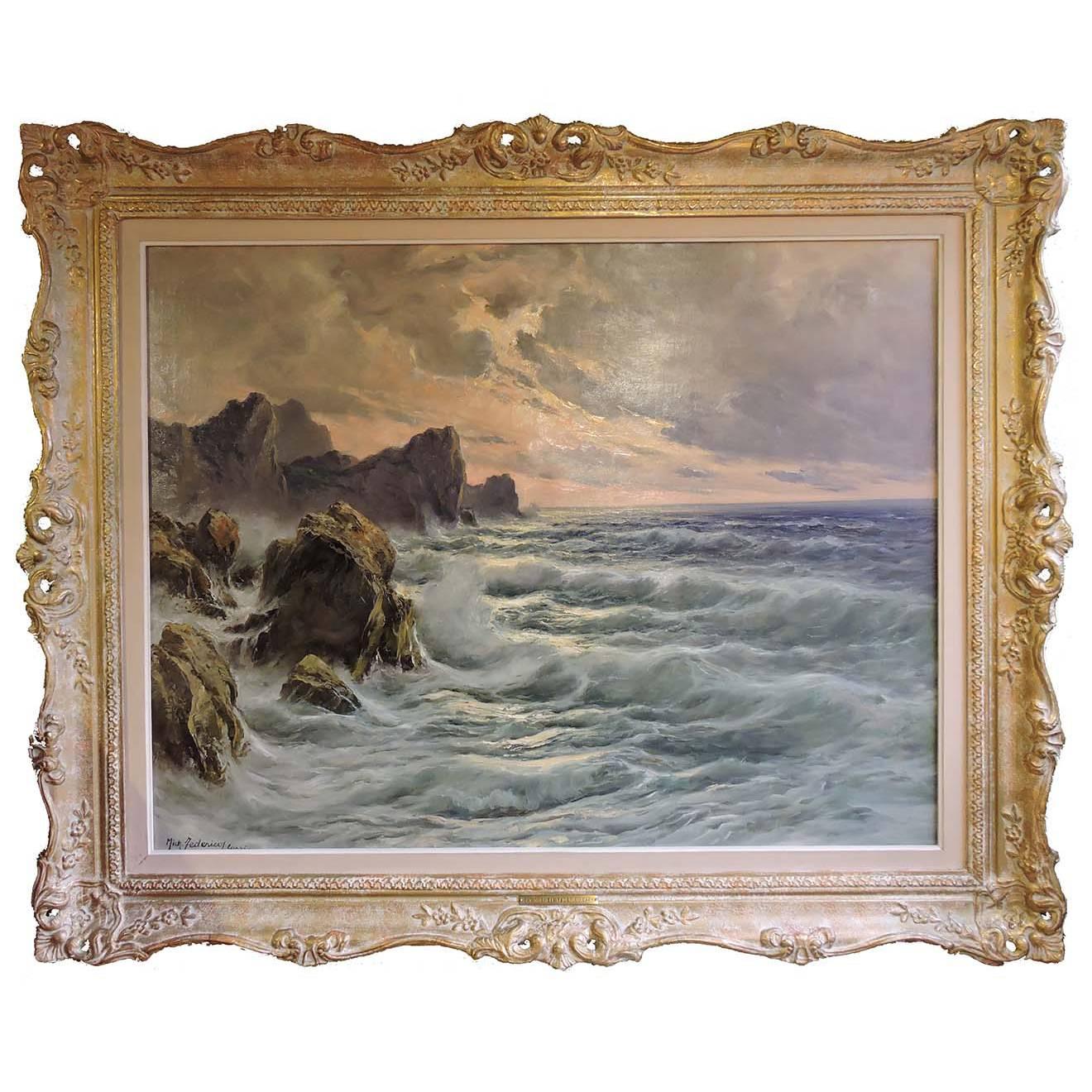 Cavalier Michele Federico Italian Oil on Canvas, "Capri" For Sale