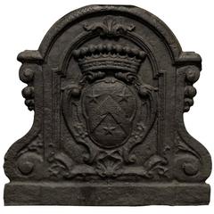 Cast Iron Fireback Representing the Arms of Count de Montessus, 18th Century