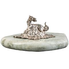 English Silver and Marble Paperweight 2