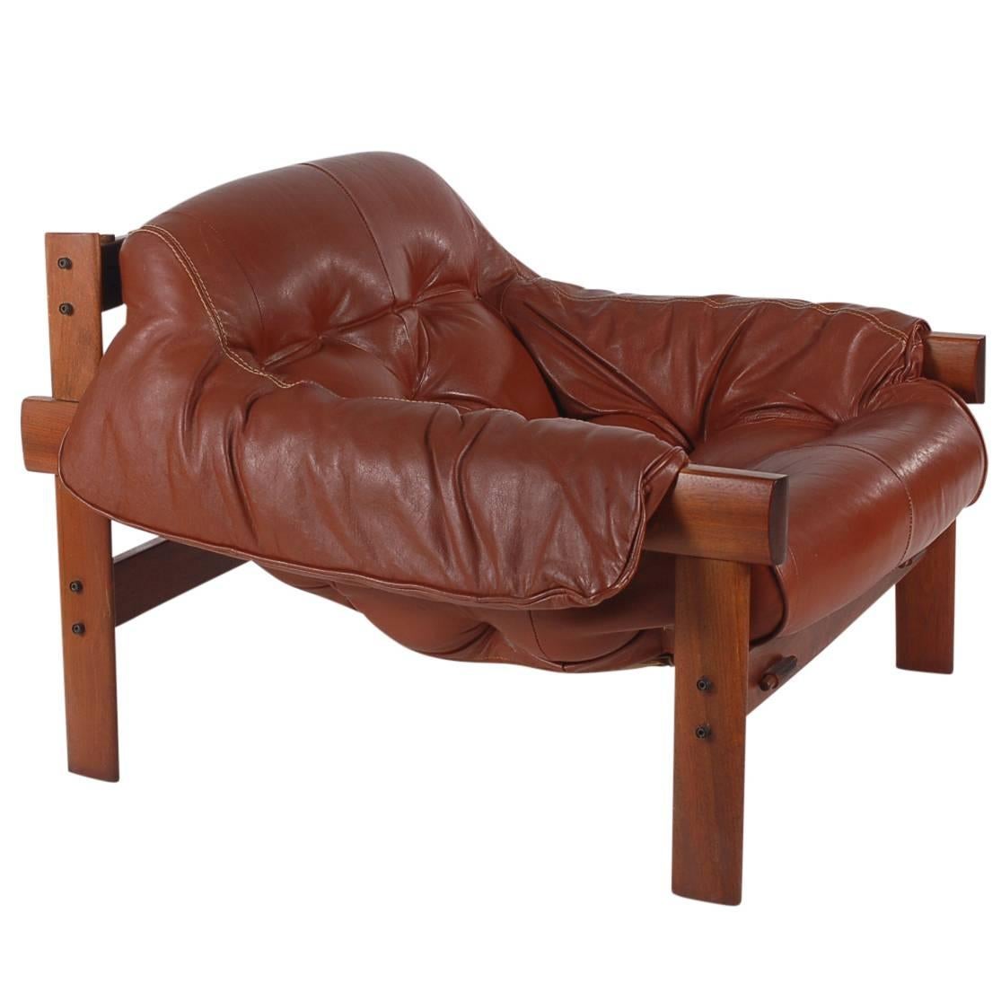 Percival Lafer Brazilian Rosewood and Leather Lounge Chair