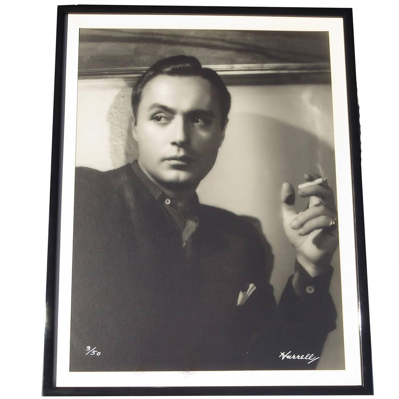 Large 1938 Charles Boyer by George Hurrell, Signed and Numbered