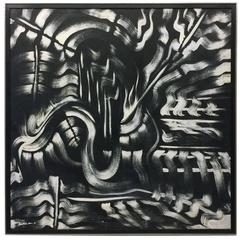 Large Abstract Painting Signed Steve Holmstrom 11