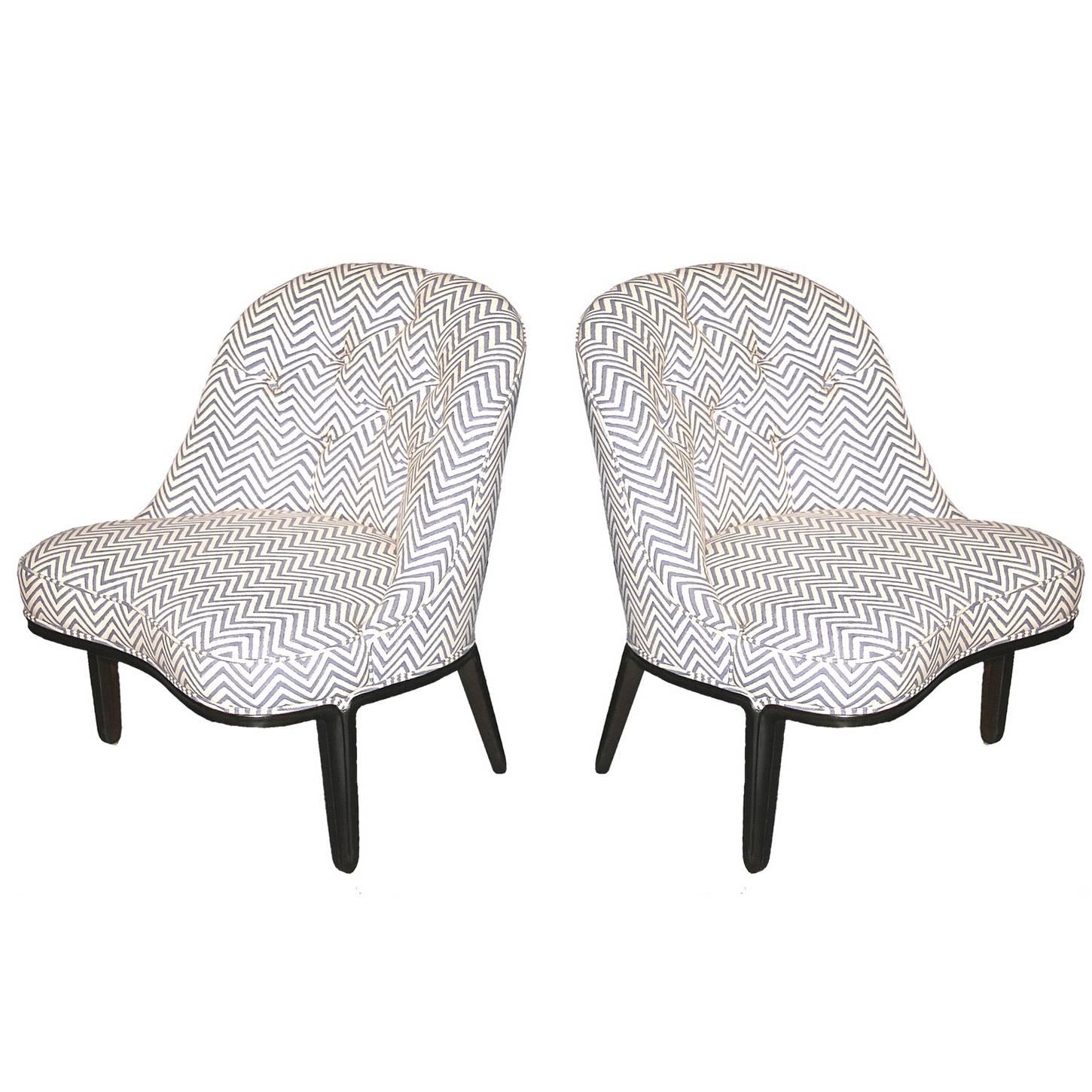 Edward Wormley for Dunbar Janus Collection Slipper Chairs