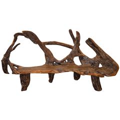 Organic Teak Wood Cerused Bench 1