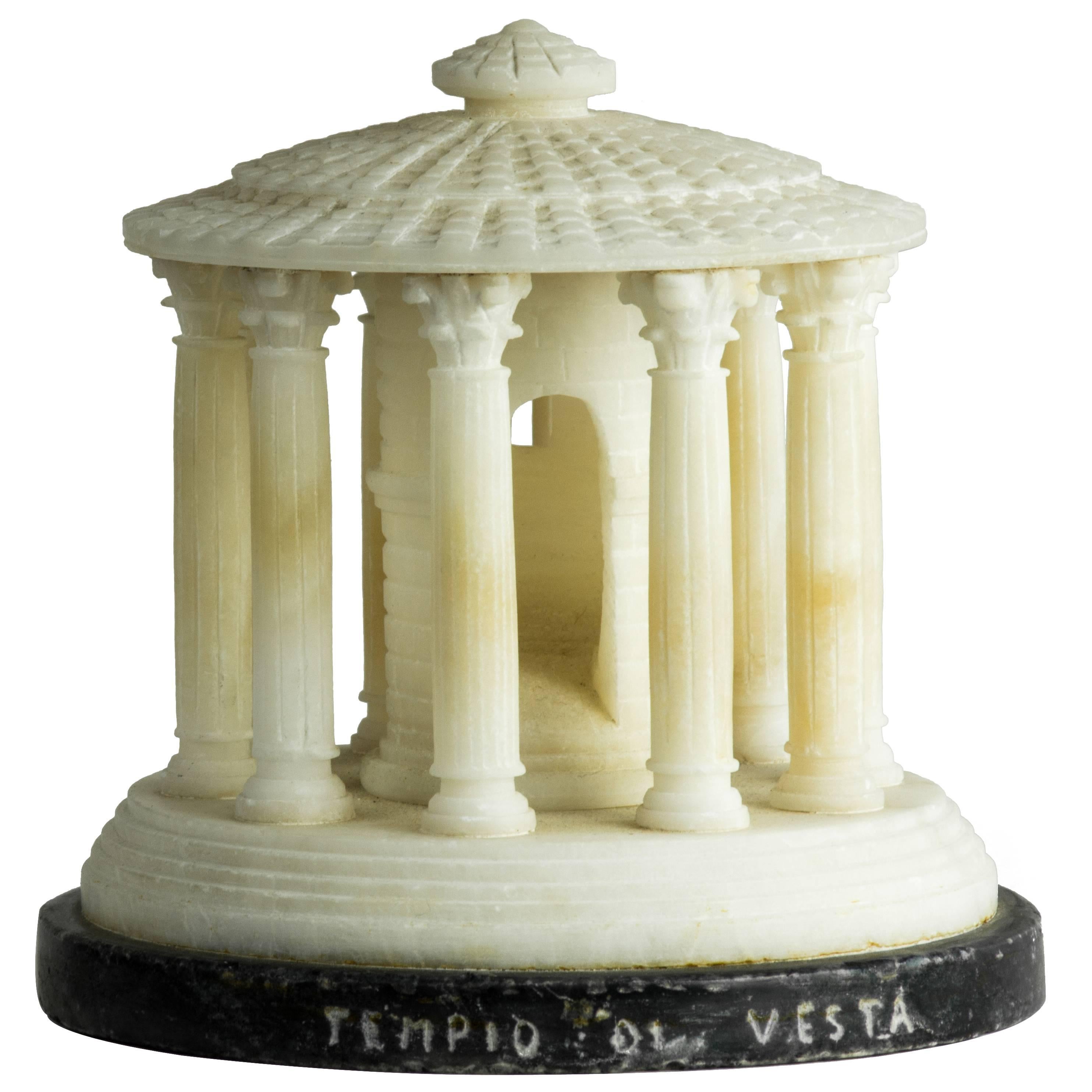 Grand Tour Alabaster Architectural Model of the Temple of Vesta, circa 1880