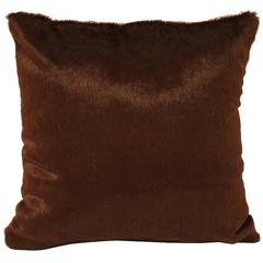 Luxurious Silk Pony Velvet Chocolate Pillow