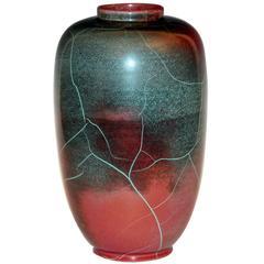 Richard Uhlemeyer German Chinese Flambe Crackle Glaze Vase