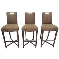 Set of Three Donghia Studio X Bar Chairs Bar Stools