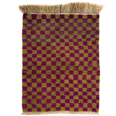 vintage checkered rug Checkered Vintage "Tulu" Rug, Doormat