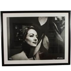 Large Framed Joan Crawford Portrait by George Hurrell, Signed