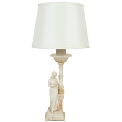 Vintage Marble Lady Figure Lamp