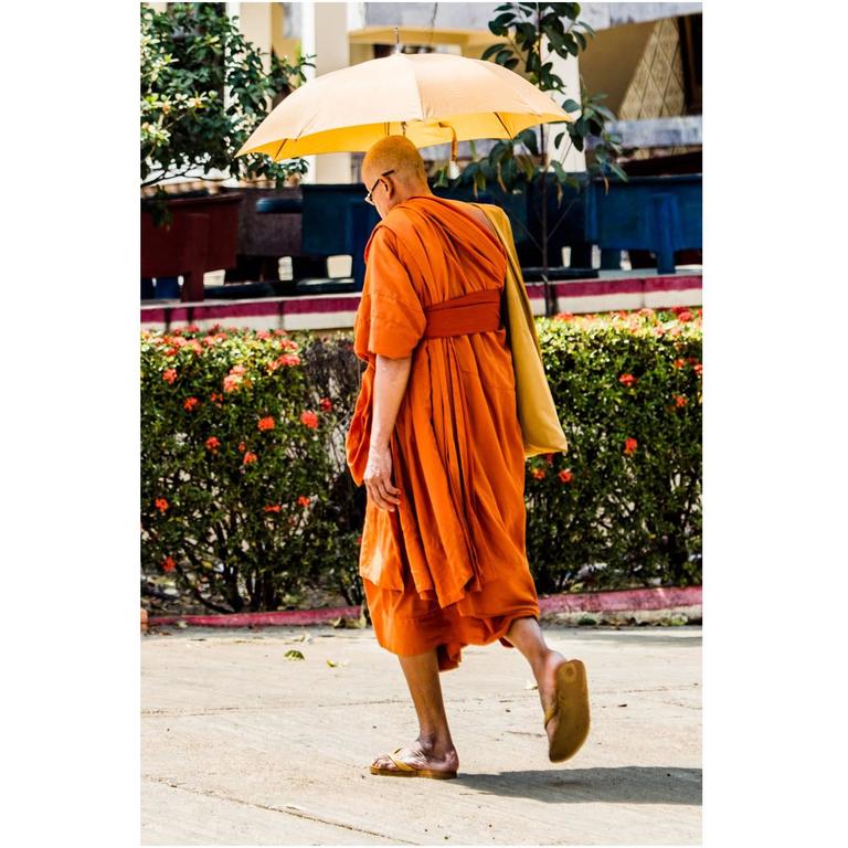 Saffron Robed Monk Photograph For Sale at 1stdibs