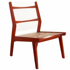 "The Concealed Bedroom" Easy Chair with Teak Frame and Angled Back