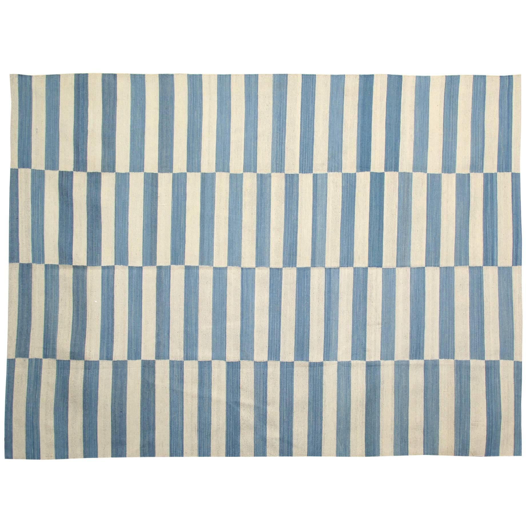 Blue Striped Rug at 1stDibs blue striped carpet