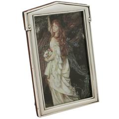 Sterling Silver Photograph Frame - Art Deco Style - Antique George V