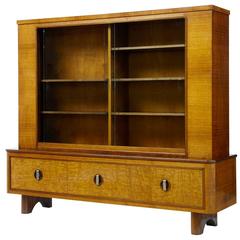 20th Century Art Deco Birch and Rosewood Bookcase Cabinet