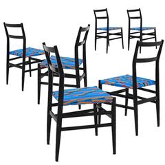 Set of Six Leggera Chair Designed by Gio Ponti 