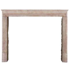 19th Century Antique Fireplace Mantel in Rose Liseron Hard Stone 4
