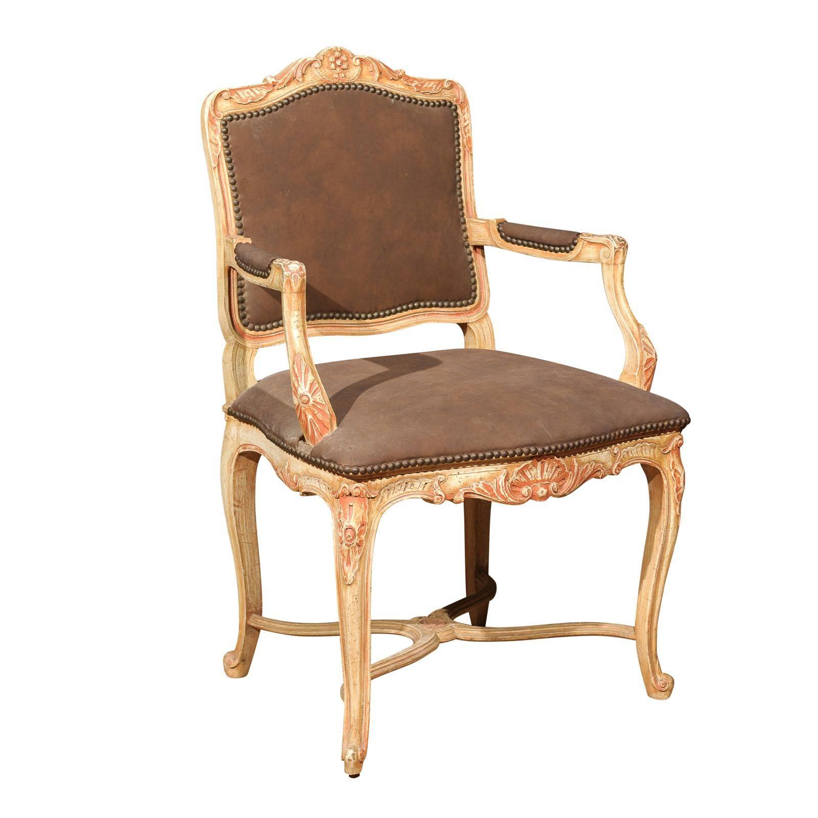 Louis XV Style Painted Fauteuil