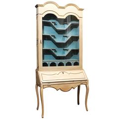 Antique Italian Painted Secretary and Display Cabinet