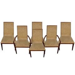 Set of Six Walnut Dining Chairs by Dillingham