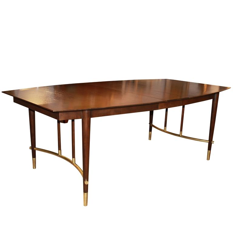 Bert England Designed Walnut and Brass Dining Table For Sale at 1stDibs