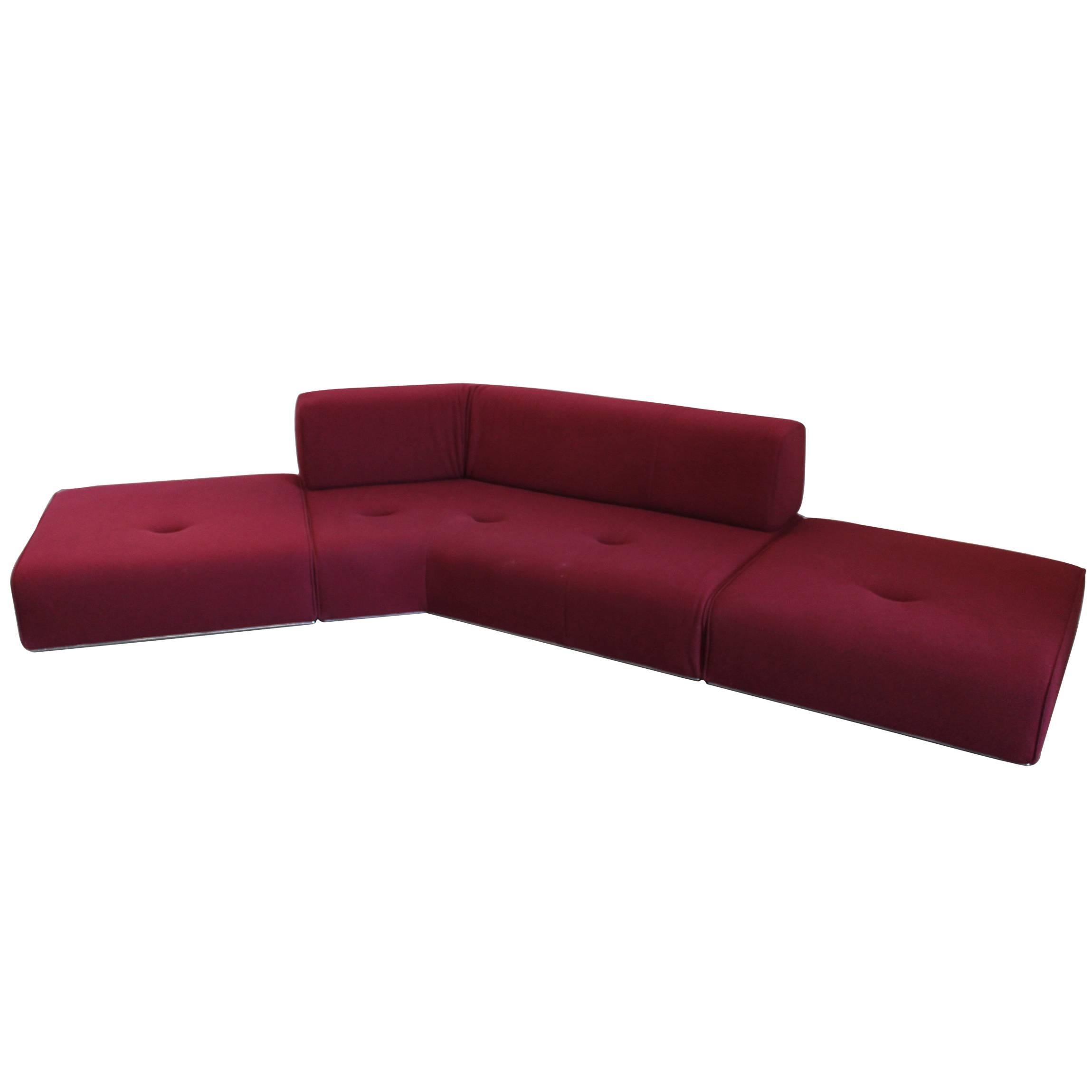 Ligne Roset "Pas Si Classique" Sofa In Kvadrat Divina by Pascal Mourgue