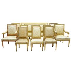 Superb 19th Century French Twelve-Piece Carved Gilt Salon Suite